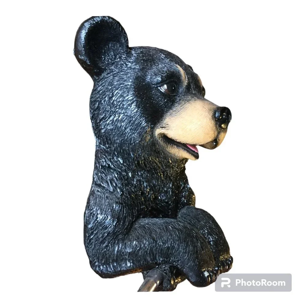 Black Bear Wall Mounted Towel Ring - Picture 5 of 6